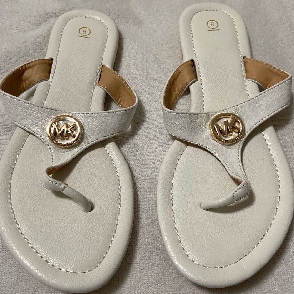 COPY - White Micheal Kors Flip Flops